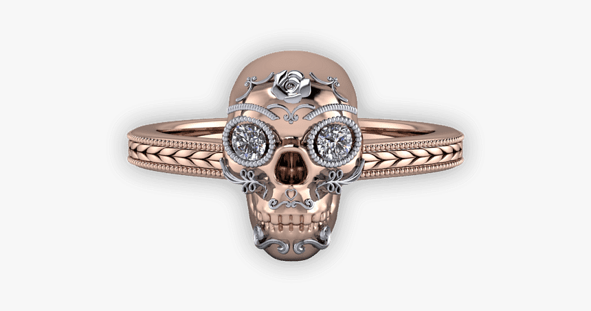 Mixed Metal, Sugar Skull, Detail, Milgrain, Diamond - Cross, HD Png Download