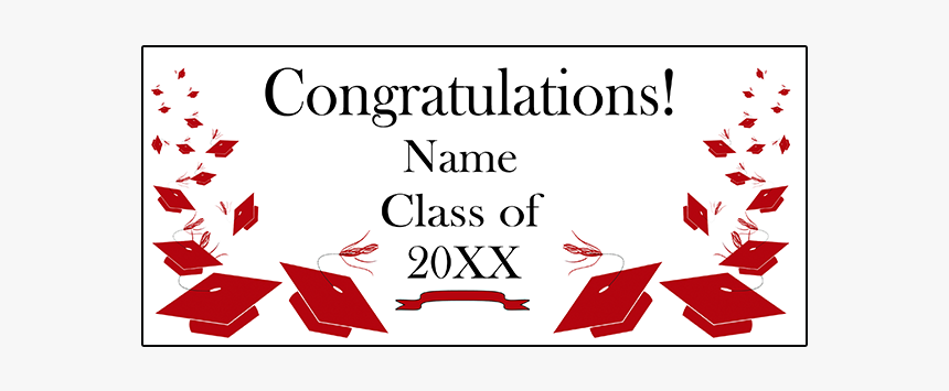 Click For Larger Picture Of Personalized Red Mortarboard - Graduation Ceremony, HD Png Download