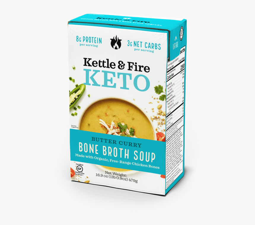 Butter Curry Keto Soup Keto Soups Kettle & Fire - Kettle & Fire Kefir Keto Soup Broccoli Cheddar, HD Png Download