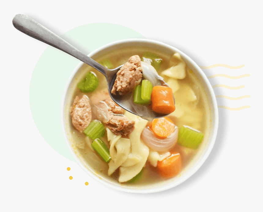 Chicken Sausage Noodle Soup In A Bowl With A Spoon Asian Soups, HD