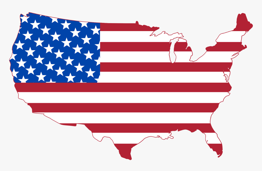 United States Of America Map Flag, HD Png Download