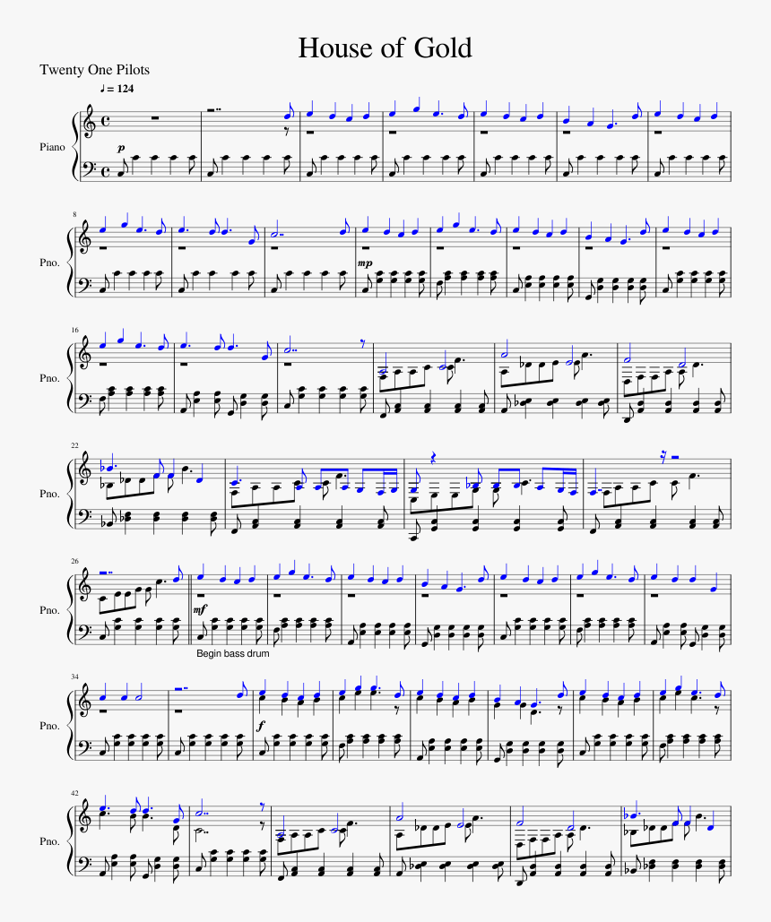 Transparent Gold Music Notes Png - Gremlins Rag Complete Music Sheet, Png Download