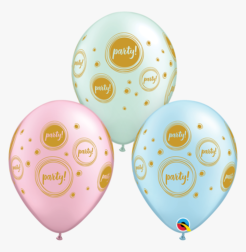 11 Inch Pastel And Gold Birthday Assortment Latex Balloons - Balloon, HD Png Download