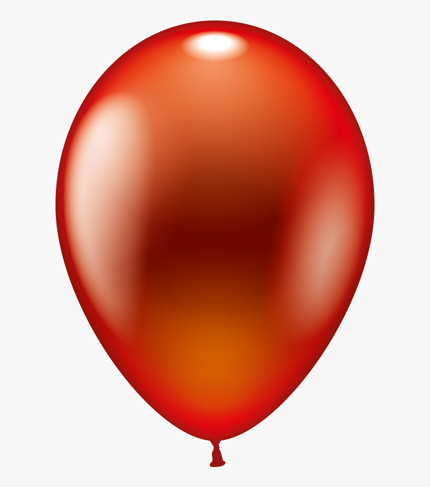 Red Metallic Balloon Png, Transparent Png