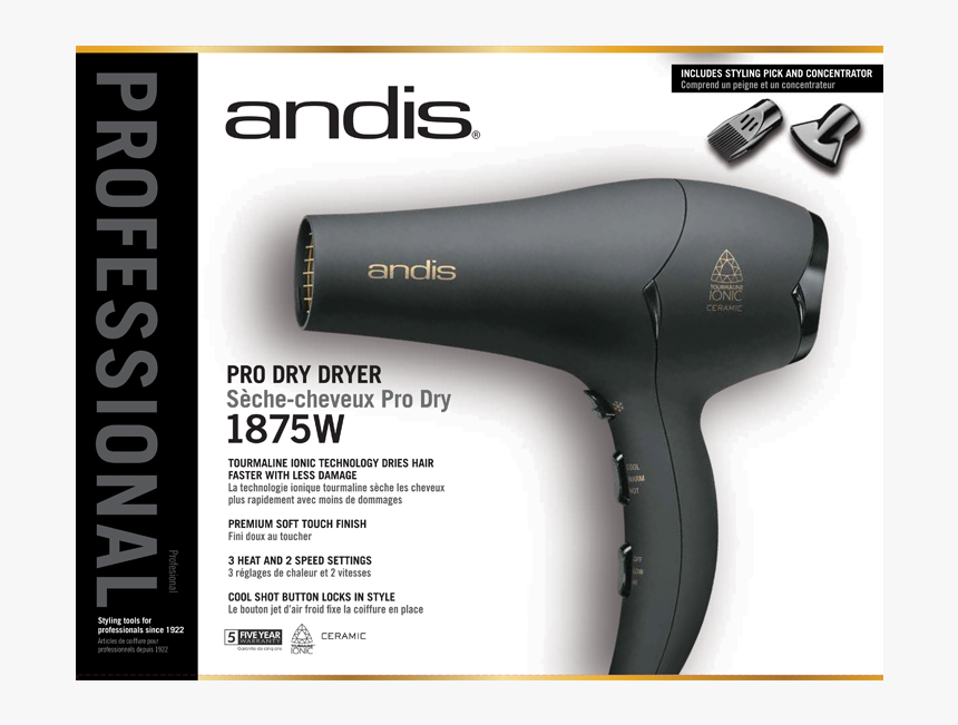 Andis Pro 1875 Dryer, HD Png Download
