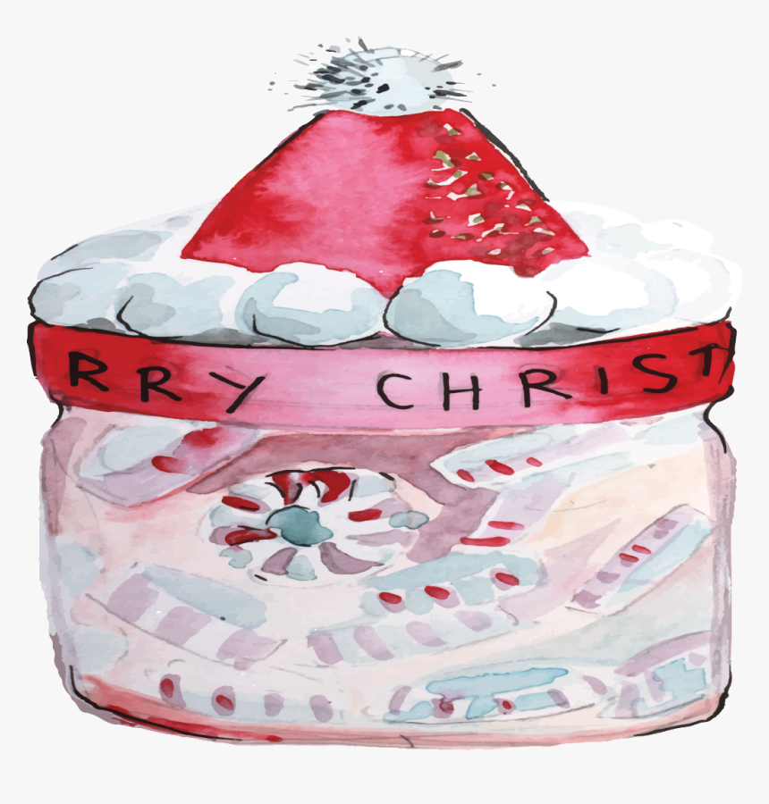 Hand Drawn Christmas Candy Jar Transparent Cartoon, HD Png Download
