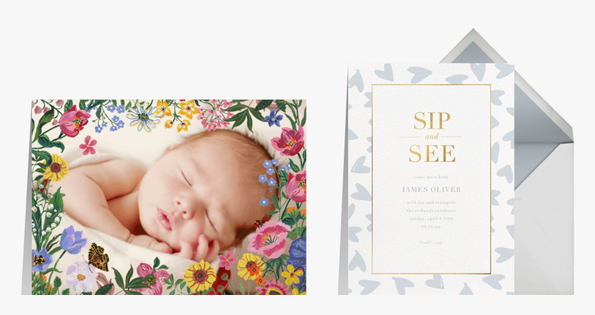 Sip And See Invitations From Paperless Post - Baby, HD Png Download