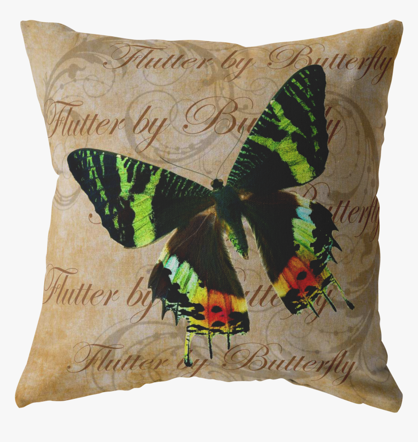 Load Image Into Gallery Viewer, Green And Orange Butterfly - Cushion, HD Png Download