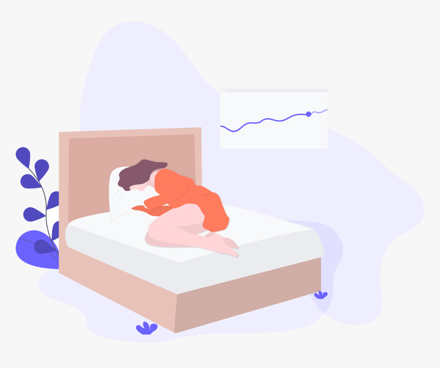Cartoon Sleeping In Bed - Bed, HD Png Download