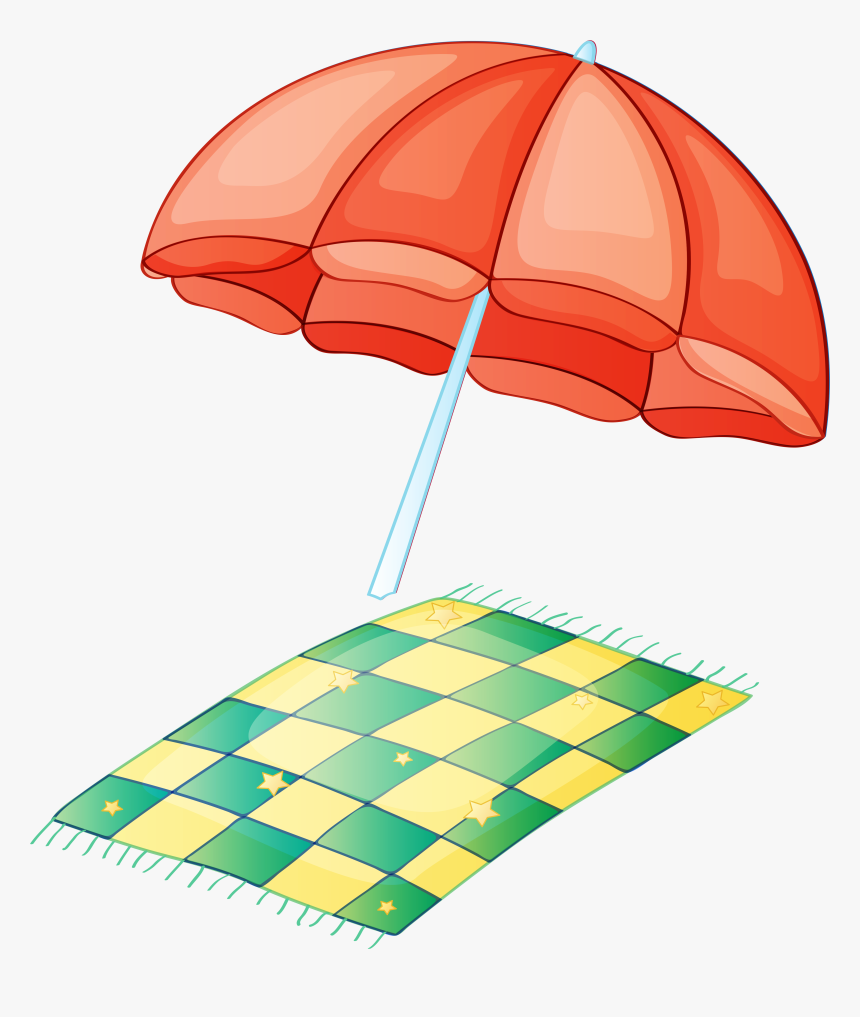 Blanket Clipart Png - Beach Blanket And Umbrella, Transparent Png