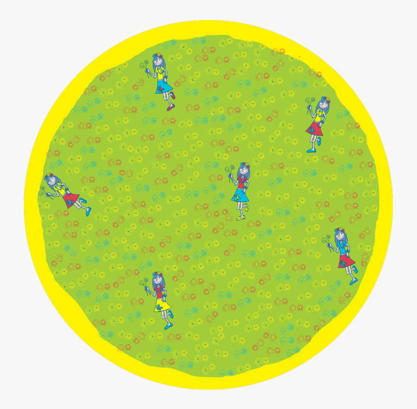 Happy Girl Round Placemat 
 Class - Circle, HD Png Download