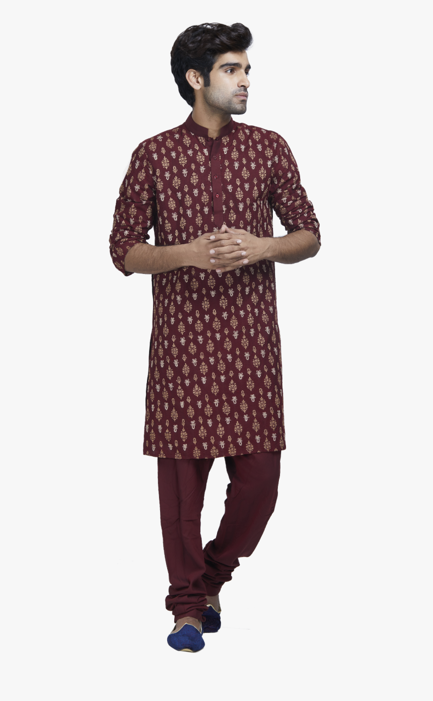Maroon And Gold Kurta Set By Stylease Exclusive - Polka Dot, HD Png Download