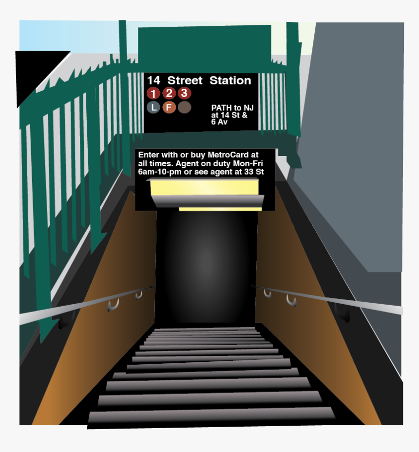 Walking Down Subway Stairs, HD Png Download