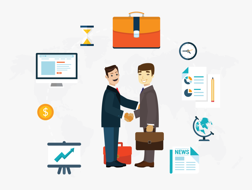 Business People Handshake Vector, HD Png Download