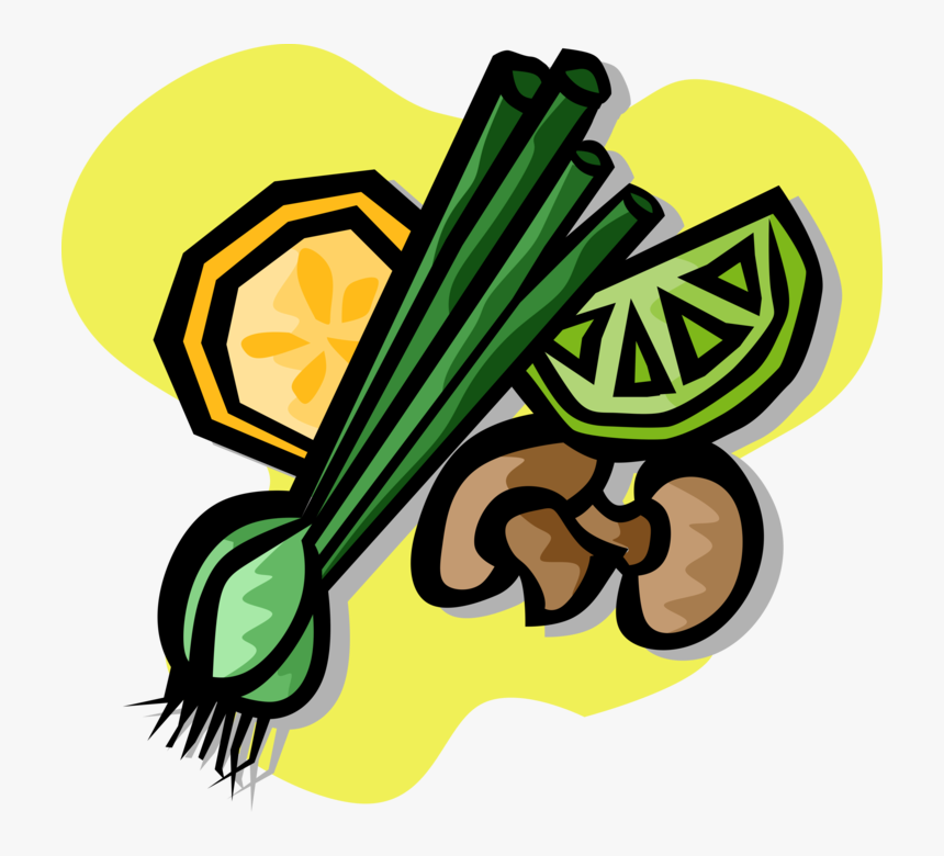 Vector Illustration Of Green Onion Vegetables With, HD Png Download
