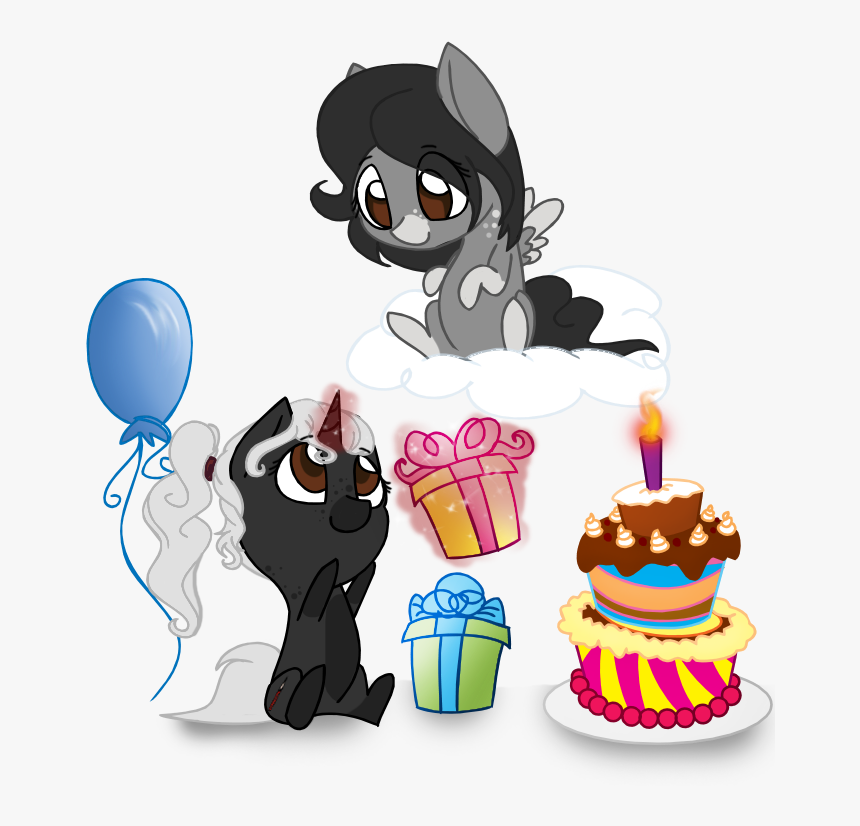 Stuflox, Balloon, Birthday, Cake, Candle, Chibi, Cloud, - Cartoon, HD Png Download