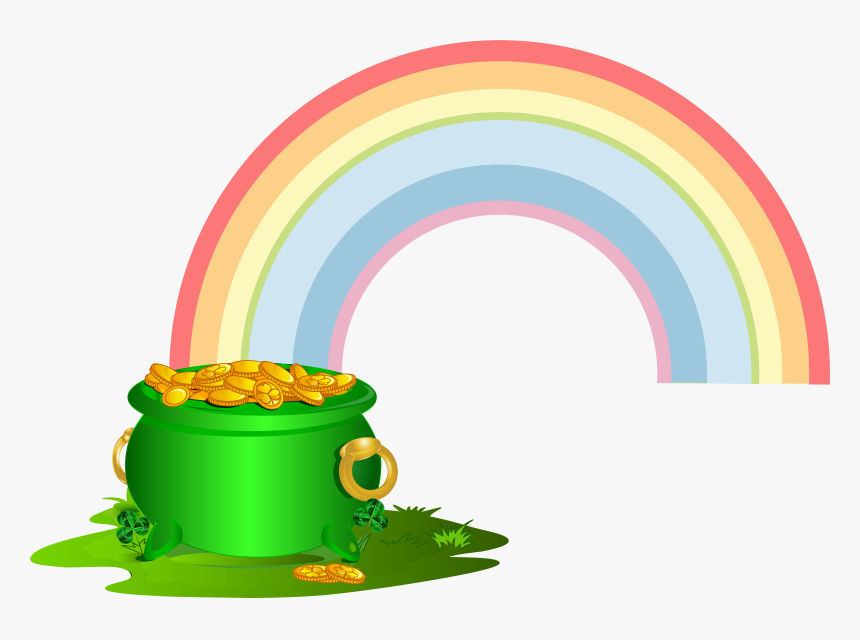 Pot Of Gold Rainbow Png - Transparent Pot Of Gold Clip Art, Png Download