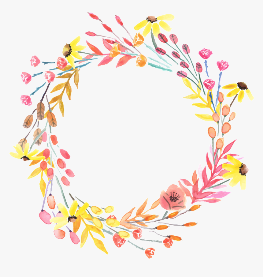 Pink Leaves Hand Drawn Garland Decorative Elements - Guirnaldas Png Vector, Transparent Png