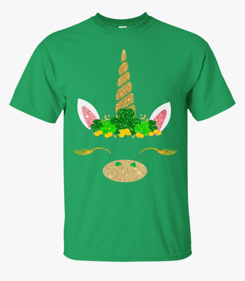 Unicorn Face With Pig Nose & Hair Shamrock T-shirt - T-shirt, HD Png Download