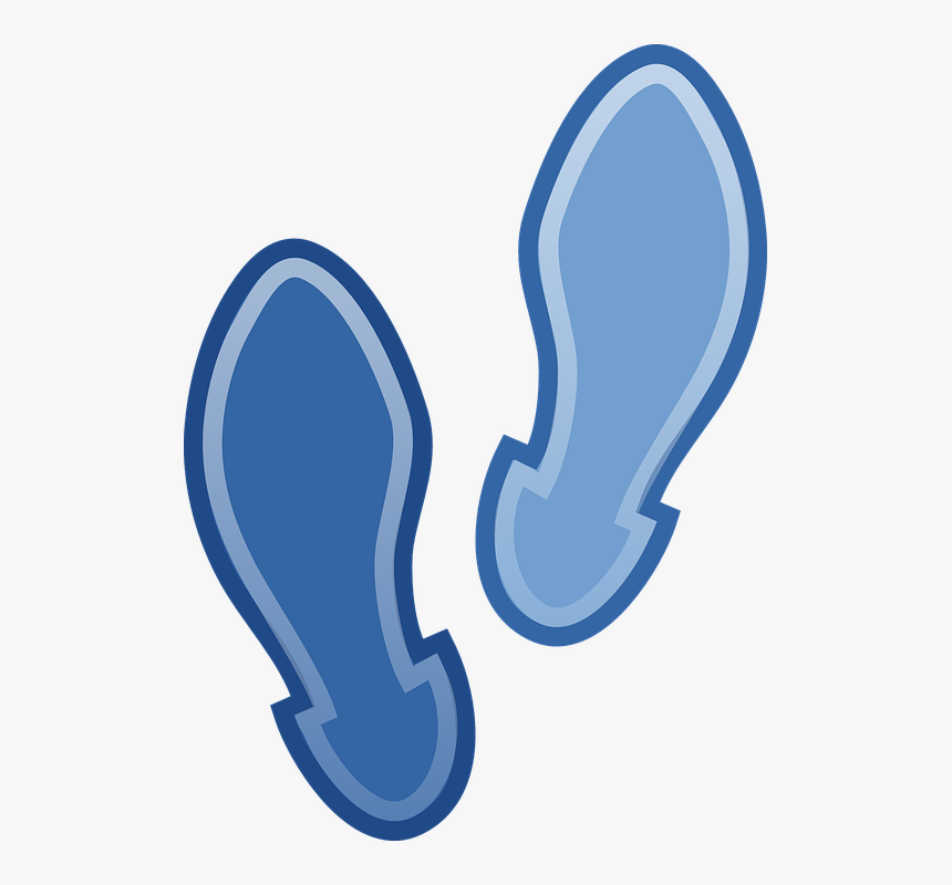 Pasos, Huellas De Pies, Medidas, Pies, Icono, Pista - Blue Footsteps, HD Png Download