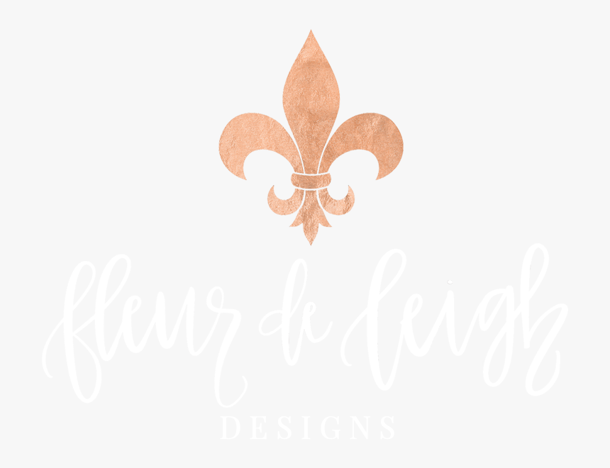 Fleur De Leigh Designs Primary Logo White And Gold, HD Png Download