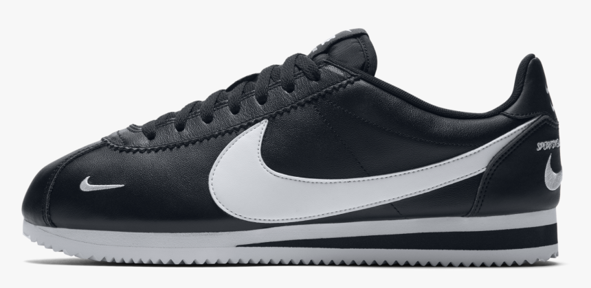 black nike cortez with gold swoosh