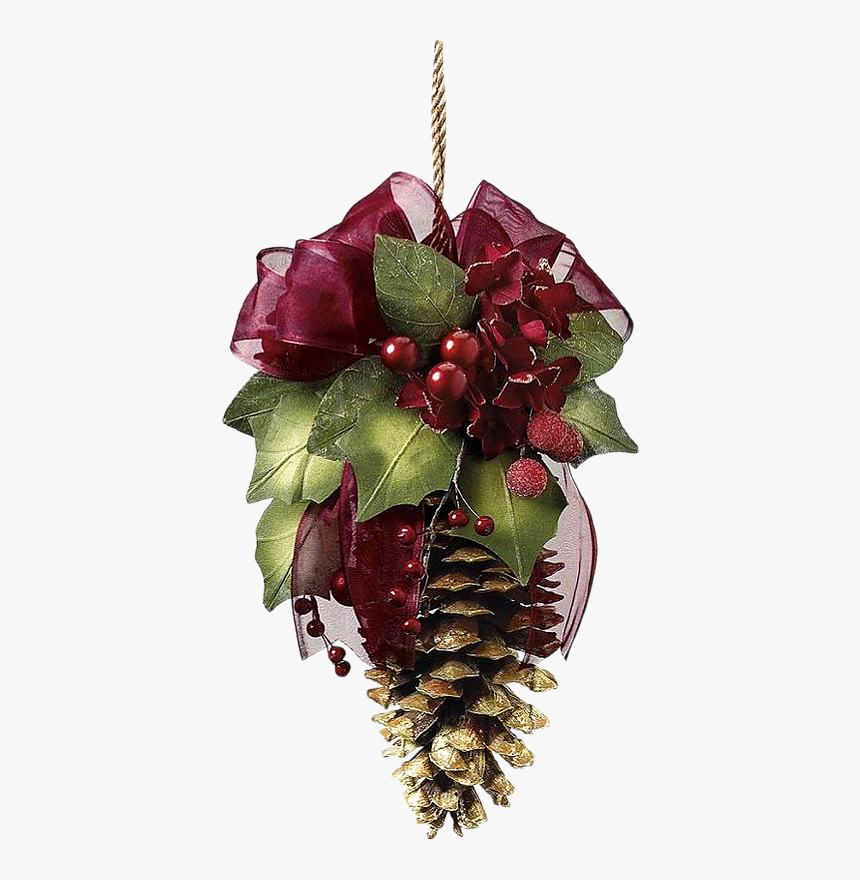 Arbol De Navidad Con Piñas De Pino, HD Png Download