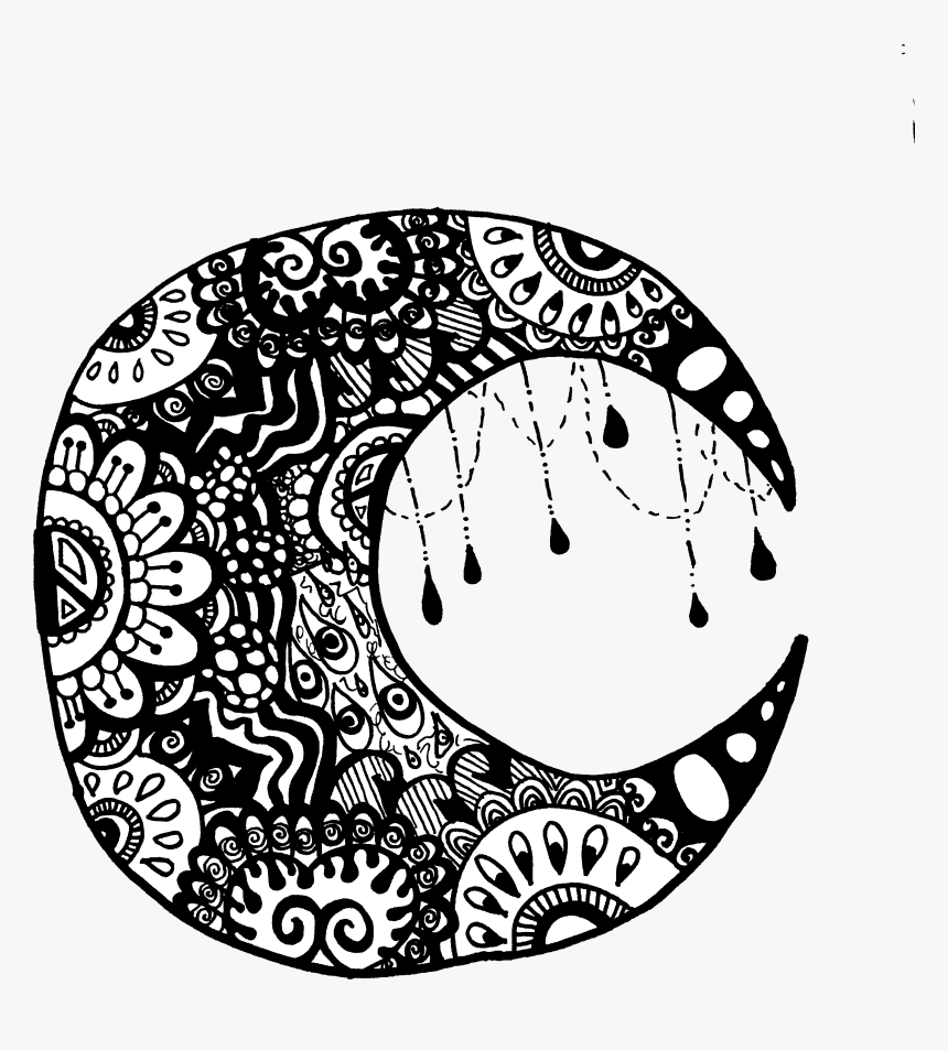 Gypsy Moon Zentangle Doodle Zentangle Crescent Moon Hd Png Download Transparent Png Image Pngitem