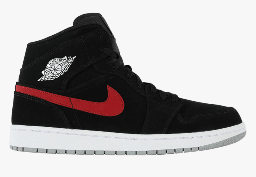 Air Jordan 1 Mid Multicolor Swoosh Black, HD Png Download
