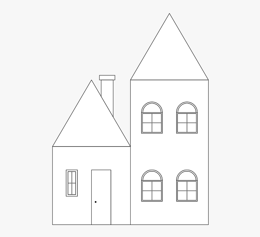 Home, Building, Linear Design, Coloring Page, Coloring - House, HD Png Download