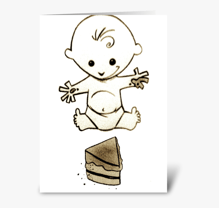 Baby S 1st Birthday/cake Greeting Card - Cartoon, HD Png Download