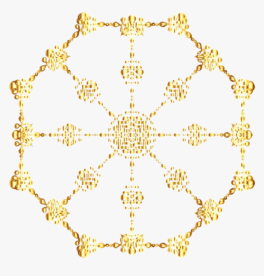 Gold Abstract Line Art Flourish Ornament No Background - Circle, HD Png Download