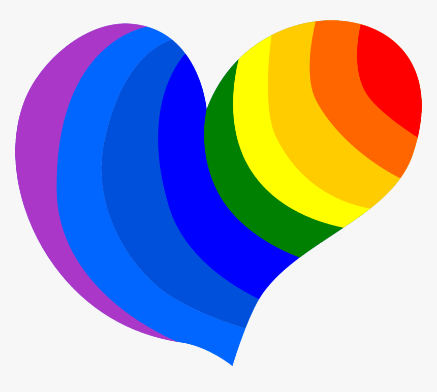 Rainbow Heart - Dibujo Corazon De Colores, HD Png Download