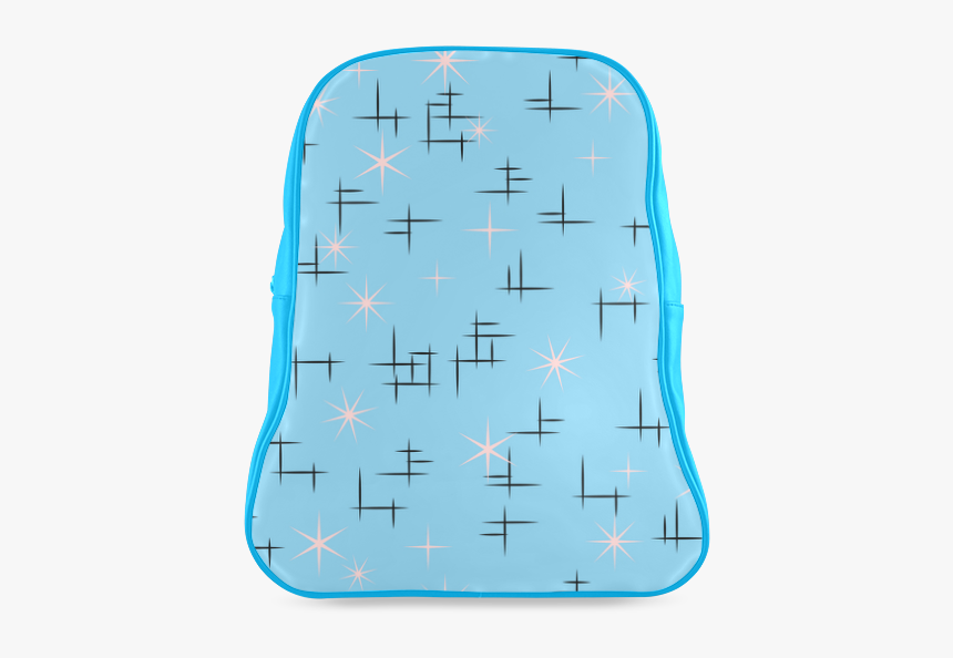 Abstract Lines And Pink Stars On Baby Blue Retro School - Illustration, HD Png Download