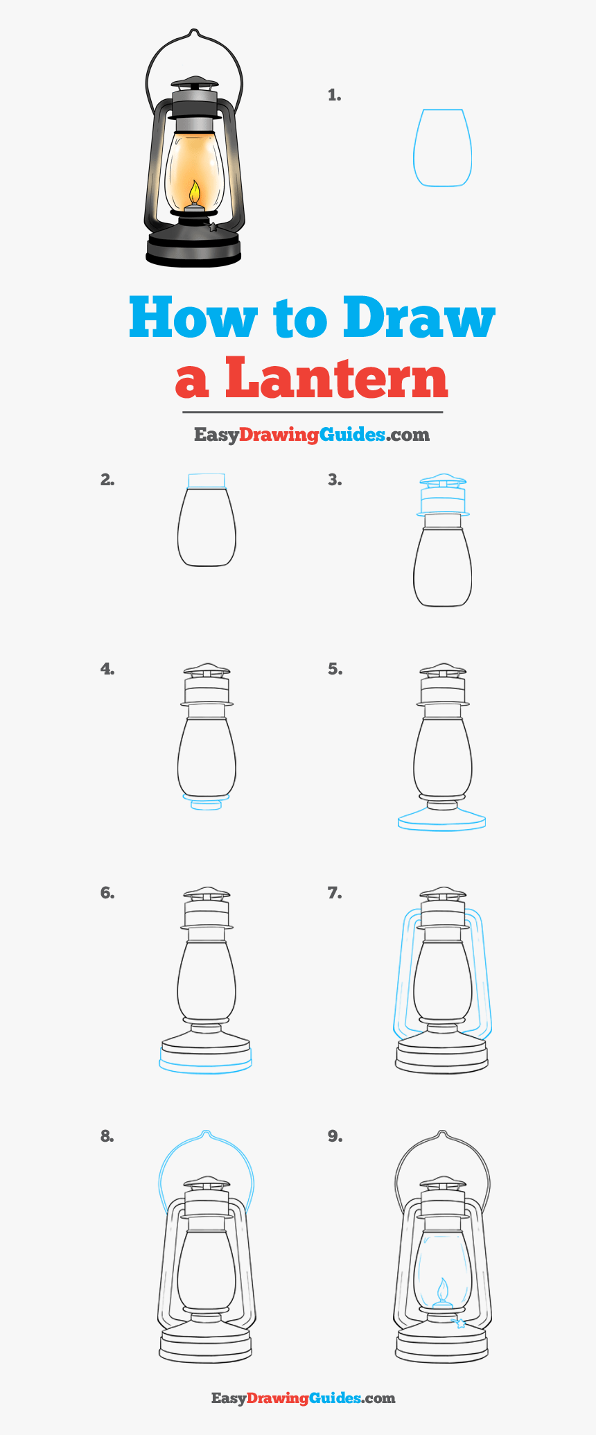 How To Draw A Lantern - Grasshopper Drawing Step By Step, HD Png Download
