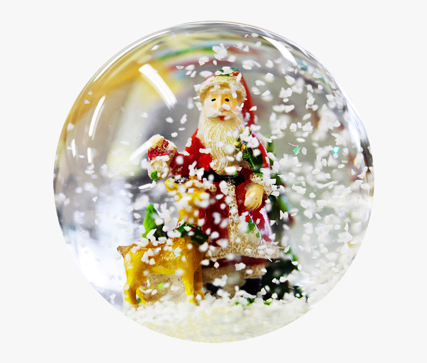 Christmas Ball With Snow And Santa - Christmas Tree, HD Png Download