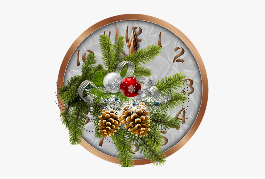 #christmas #clock #ornaments #pinecones #freetoedit - Multi Ani 2018 Gif, HD Png Download