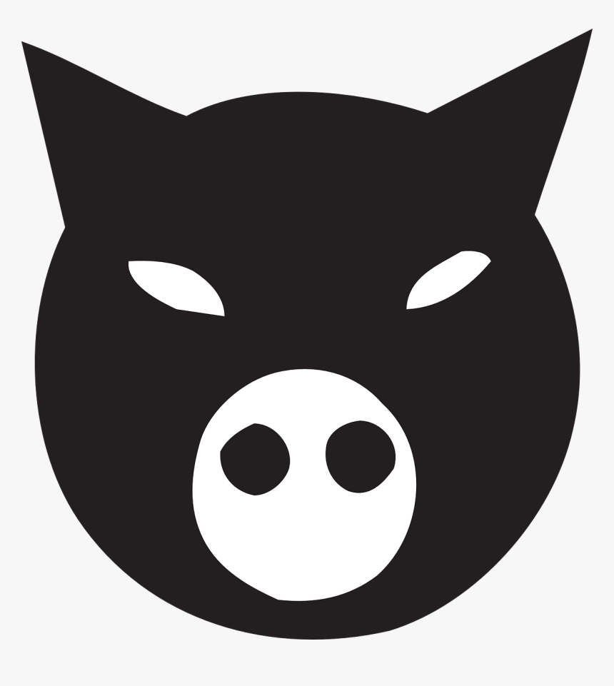 Black Pig Face Svg Clip Arts - Cartoon Black Pig Face, HD Png Download