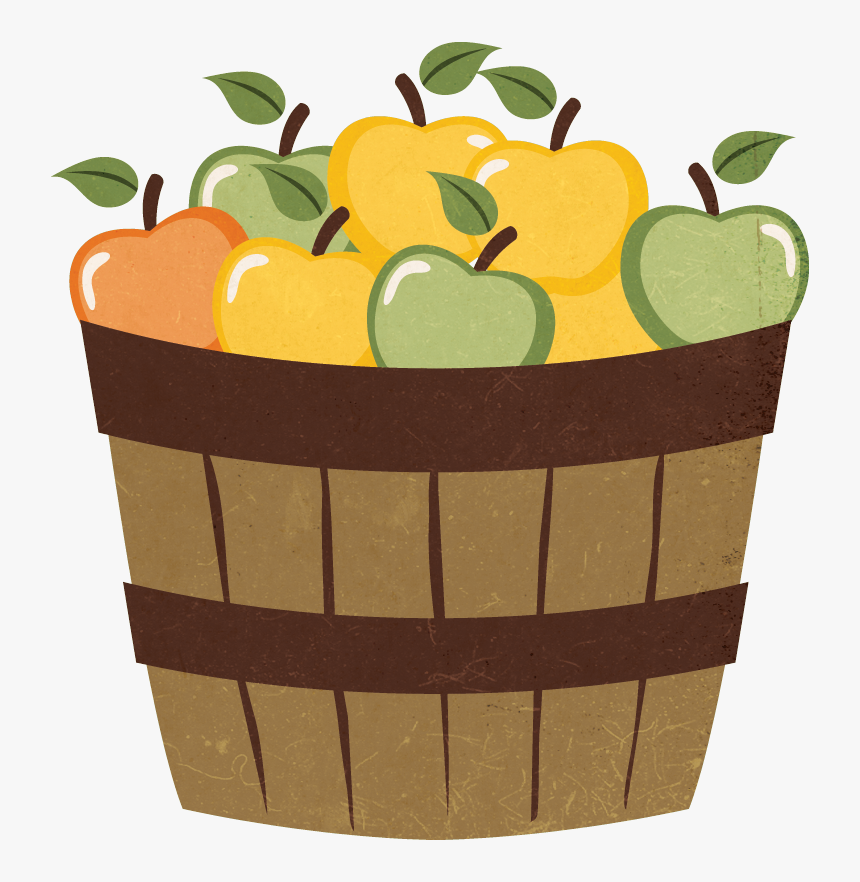 Cartoon Basket Apples Png, Transparent Png