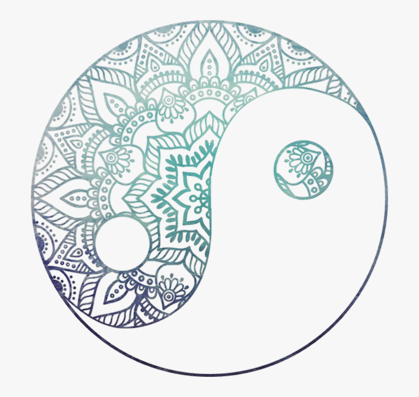 Transparent Yinyang Png - Mandala Yin Yang Drawing, Png Download