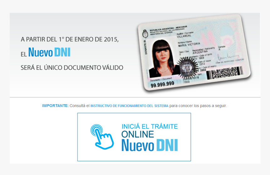 ¿cómo Sacar El Nuevo Dni A Través De Internet - Nuevo Dni, HD Png Download
