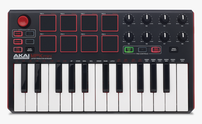 Akai Mk 25 Labels Png Seamless Png - Akai Midi Controller, Transparent Png