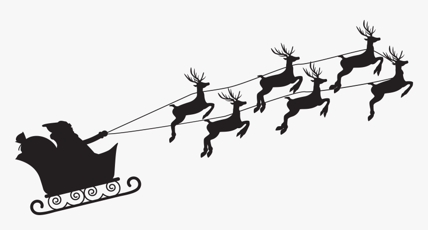 Santa Claus Silhouette Png Clip Artu200b Gallery Yopriceville - Santa Claus Reindeer Silhouette Png, Transparent Png