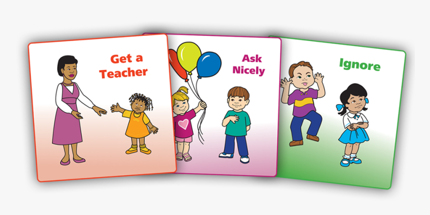 Get A Teacher, Ask Nicely, Ignore - Teaching Pyramid Solution Cards, HD Png Download