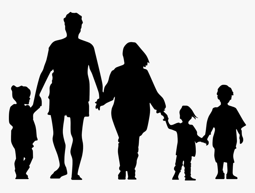 Standing,human Behavior,silhouette - Silhouette Of A Family Holding Hands, HD Png Download