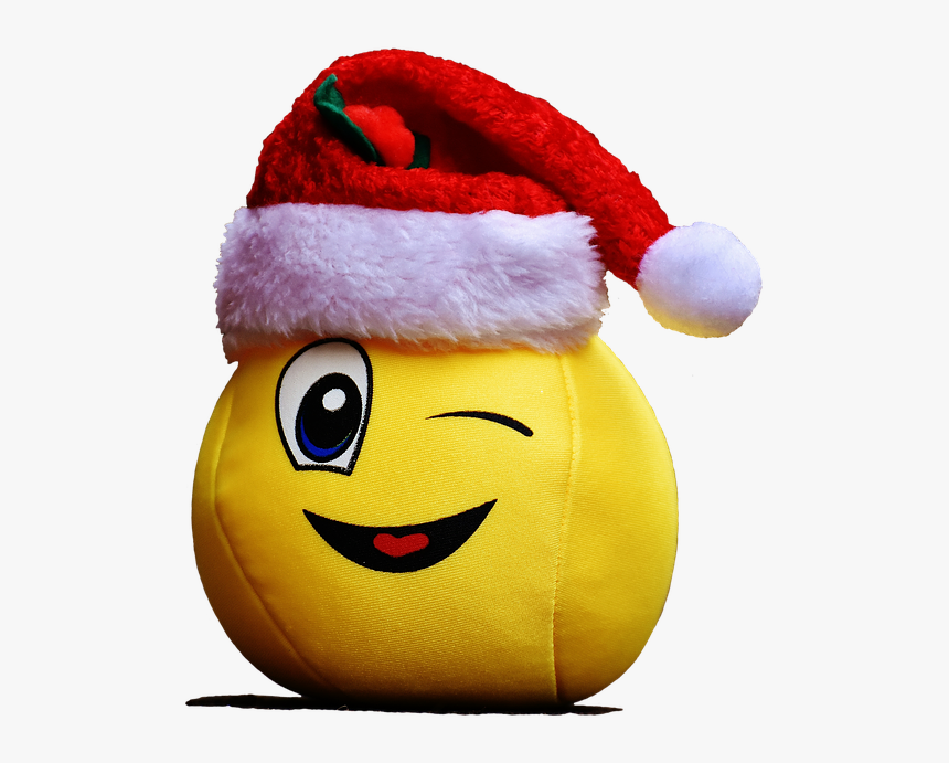 Christmas, Smiley, Funny, Laugh, Wink, Santa Hat - Christmas Smiley, HD Png Download