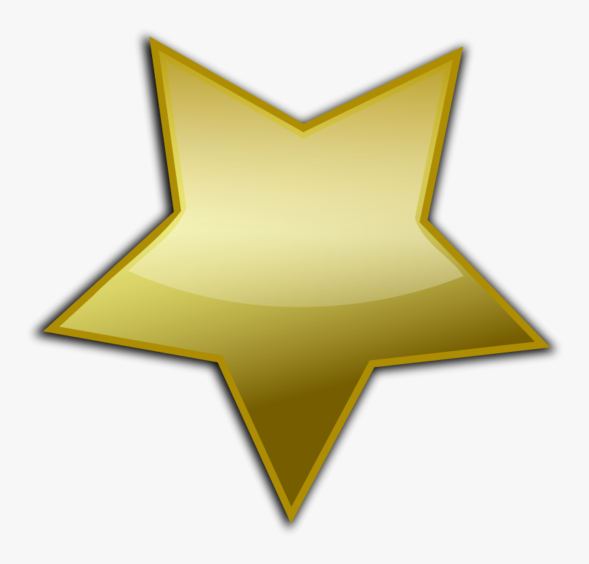 Free Gold Button - Star Clipart Gold, HD Png Download