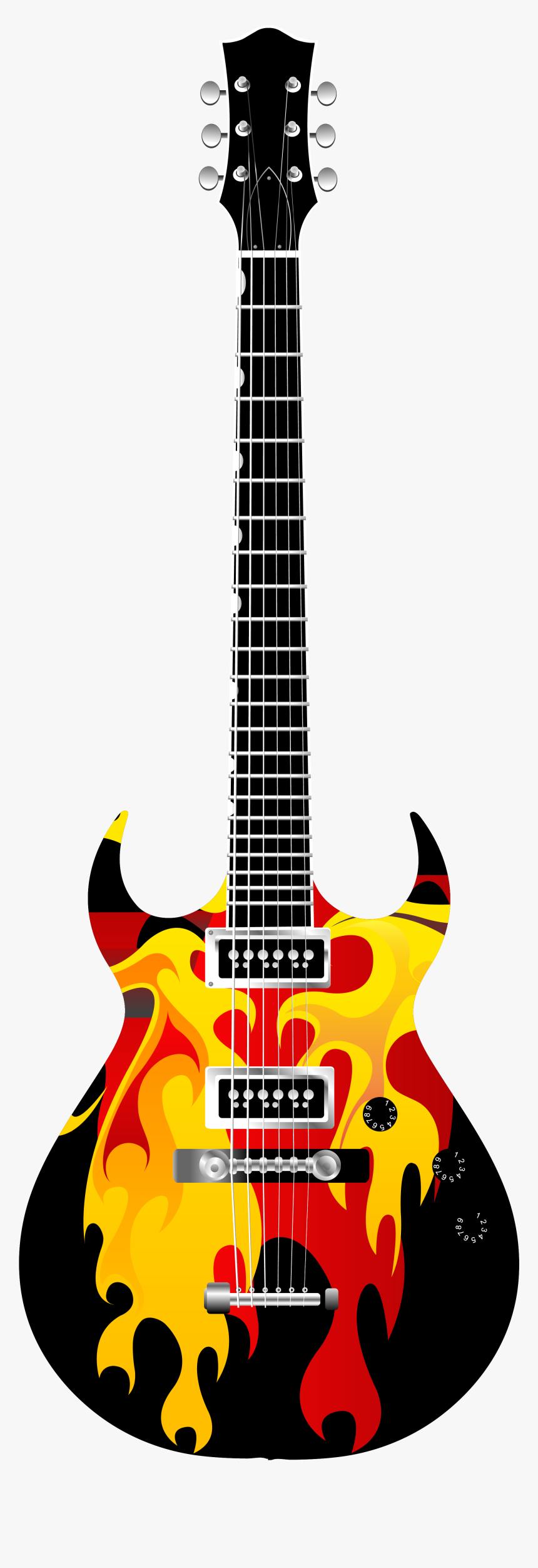 Flame Electric Guitar Png Clipart - Electric Guitar Guitar Png, Transparent Png