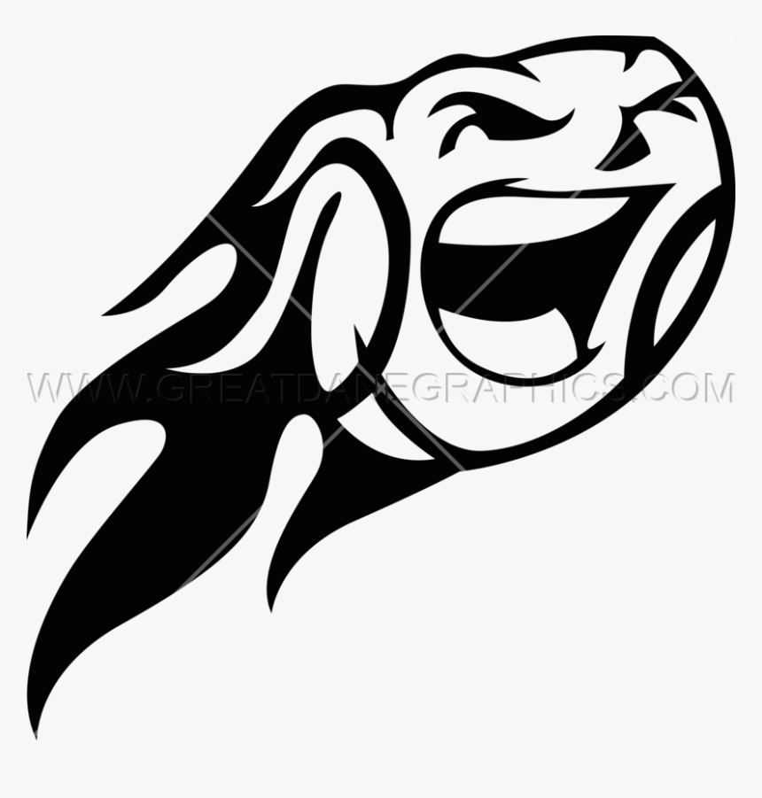 Flaming Baseball Png Black And White, Transparent Png