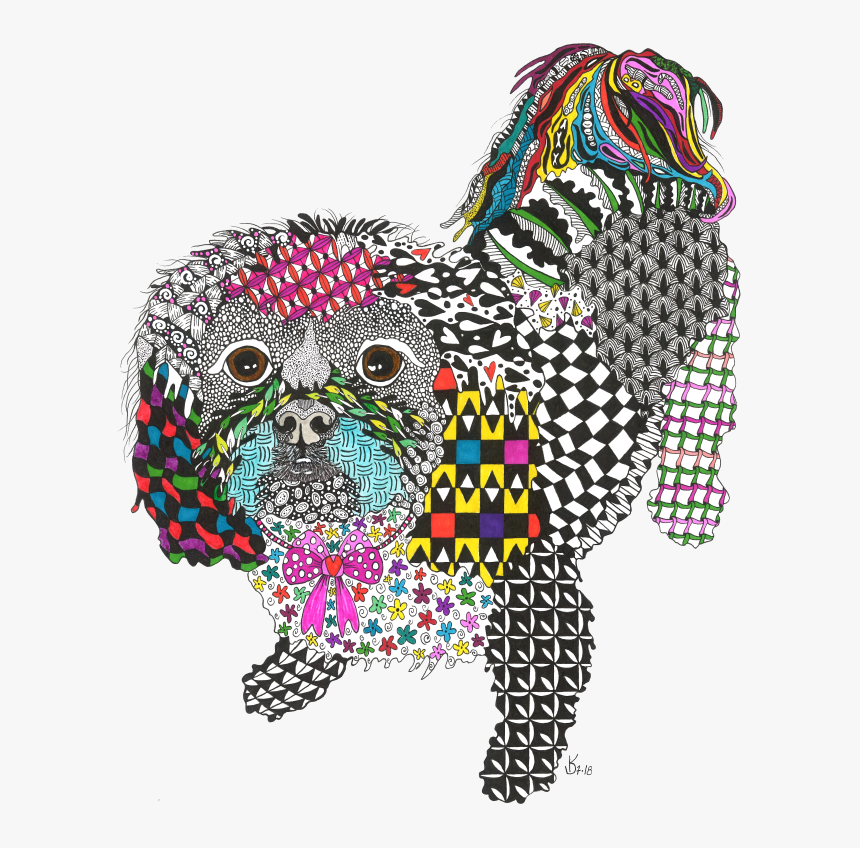 Zentangle Shih Tzu, HD Png Download